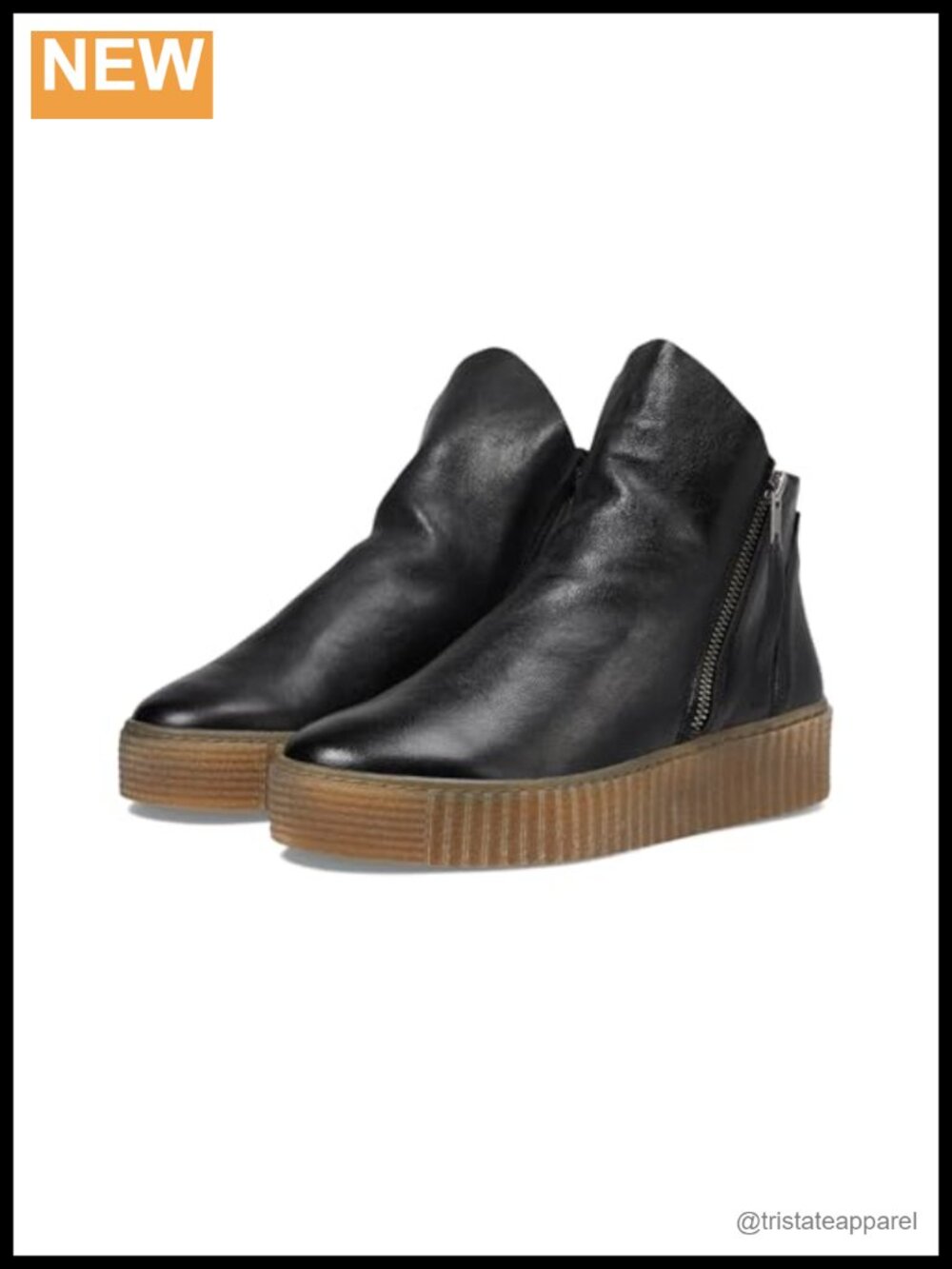 Eric Michael Zelda Leather Ankle Booties Zip Closure Women's